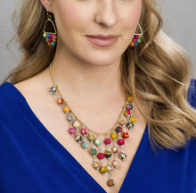 Load image into Gallery viewer, Aasha Dangling Beads Bib Necklace