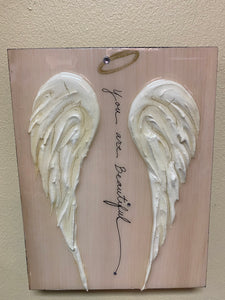 "You are beautiful" Hand Carved Plaque