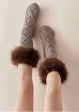 Load image into Gallery viewer, Cable Knit Sherpa Cozy Socks
