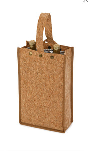 Insulated Cork Double Sling Wine Bottle Bag