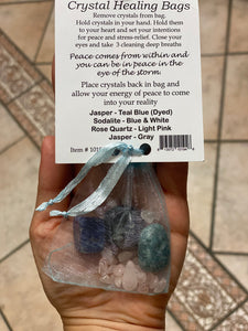 Natural stones in chiffon bag