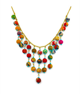 Aasha Dangling Beads Bib Necklace