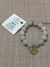 Load image into Gallery viewer, PowerBeads by jen faceted Agate with crystal heart
