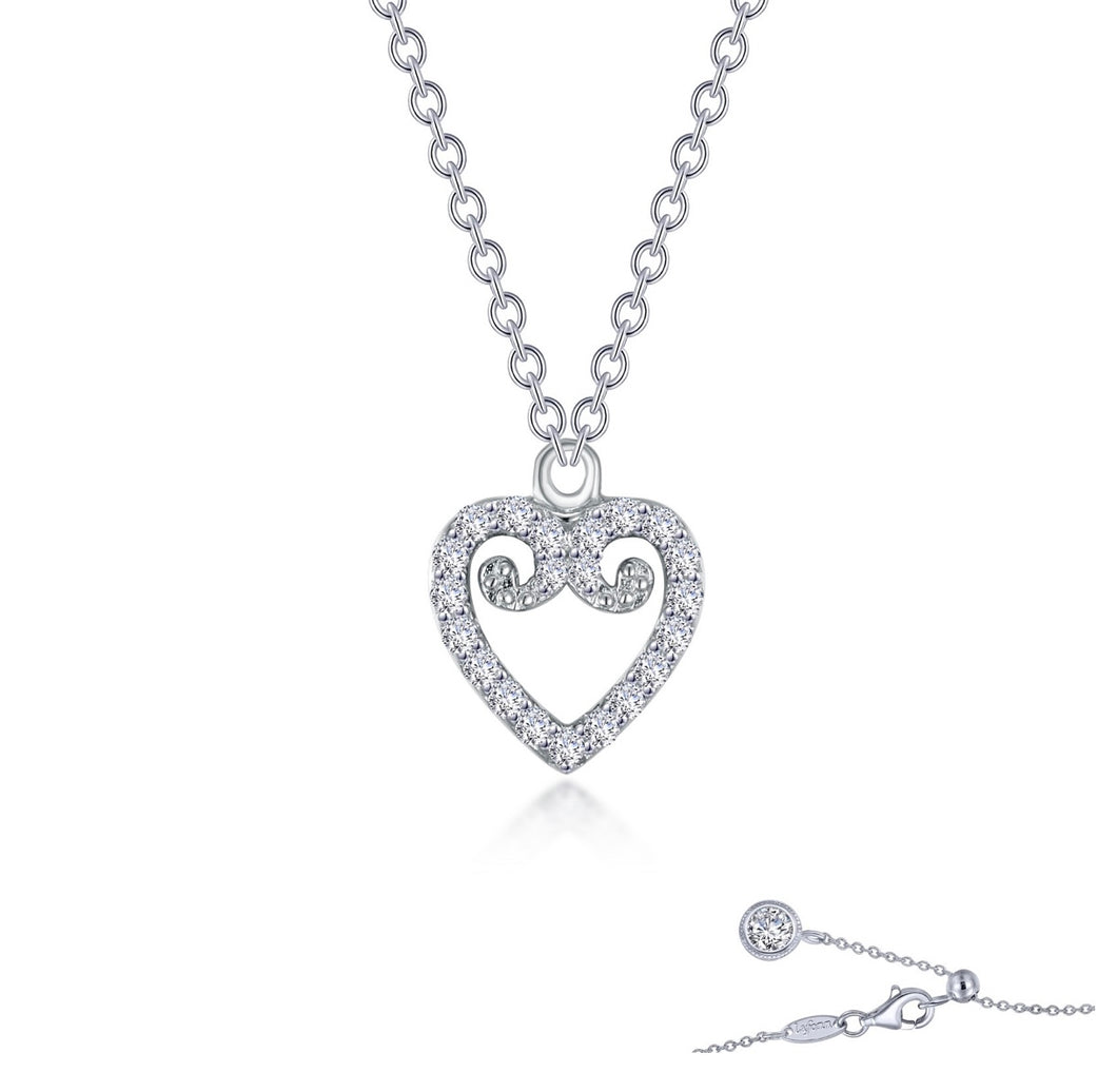 Lafonn 0.46 CTW Mini Open Heart Necklace