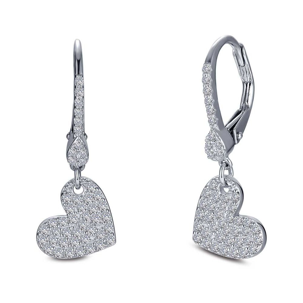 Lafonn 0.94 CTW Shimmering Heart Dangle Earrings