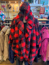 Load image into Gallery viewer, Buffalo Plaid Sherpa with hood and pockets
