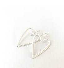 Load image into Gallery viewer, Silver Open Heart Earrings
