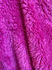 Hot Pink Sherpa with hood and pockets