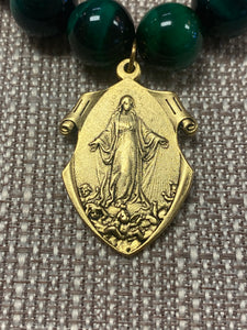 PowerBeads by jen Tiger Eye with Blessed Mother medal