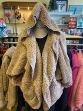 Load image into Gallery viewer, Taupe Sherpa with hood and pockets
