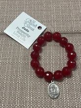 Load image into Gallery viewer, PowerBeads by Jen faceted Jade with St. Nicholas
