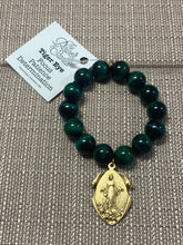 Load image into Gallery viewer, PowerBeads by jen Tiger Eye with Blessed Mother medal
