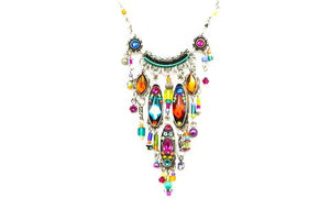 Swarovski Crystal Multi Color Waterfall Necklace by Firefly Jewelry