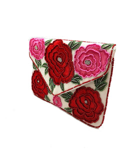 Red and Pink Roses Clutch