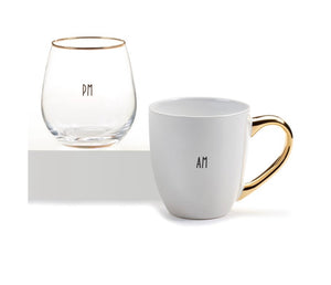 Mug & Stemless Wine Glass Set