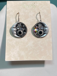 Dark Crescent moon earrings by Firefly jewelry